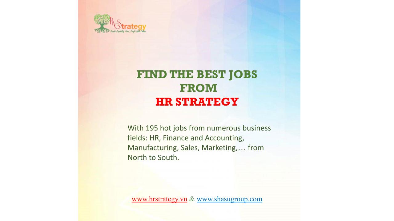 Tổng Hợp Job từ HR Strategy – Tuần 3 Tháng 08 năm 2022